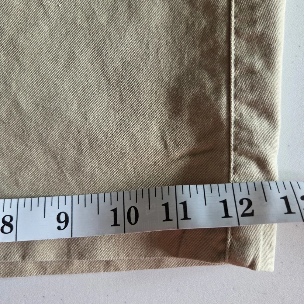 Peter Millar Mens Khaki Chino Shorts Size 40 Flat Front Tan Cotton Twill Golf